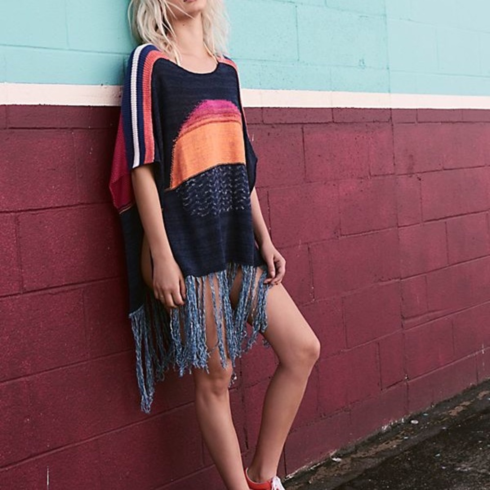 Free people sunset fringe sweater NWT *HP*